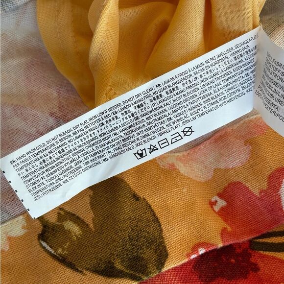 NWT Anthropologie Moon River Square Neck Puff-Sleeve Floral Orange Midi Dress - Picture 6 of 6